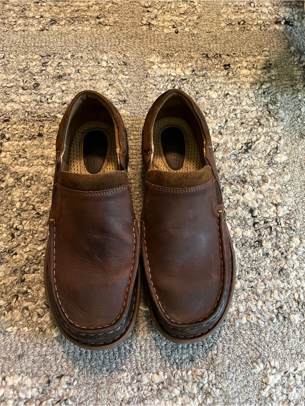 Born Men's Brown Leather Slip-On Loafers
